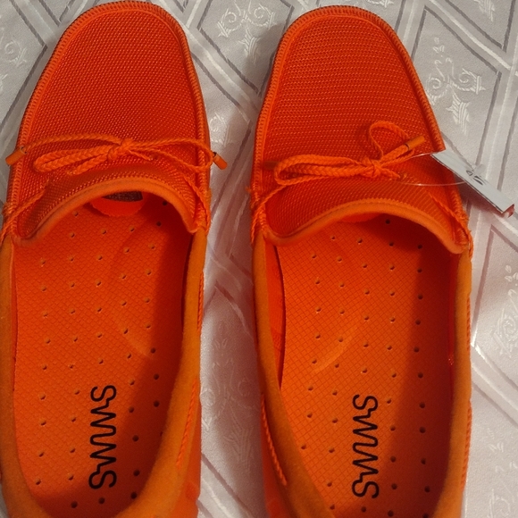 New Swims Men 15 Braided Lace Lux Orange Driver Loafers Shoes Breathable Mesh - Picture 7 of 9